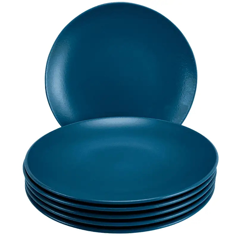 Set mit 6 flachen Tellern Blue Mat 24 cm - Master