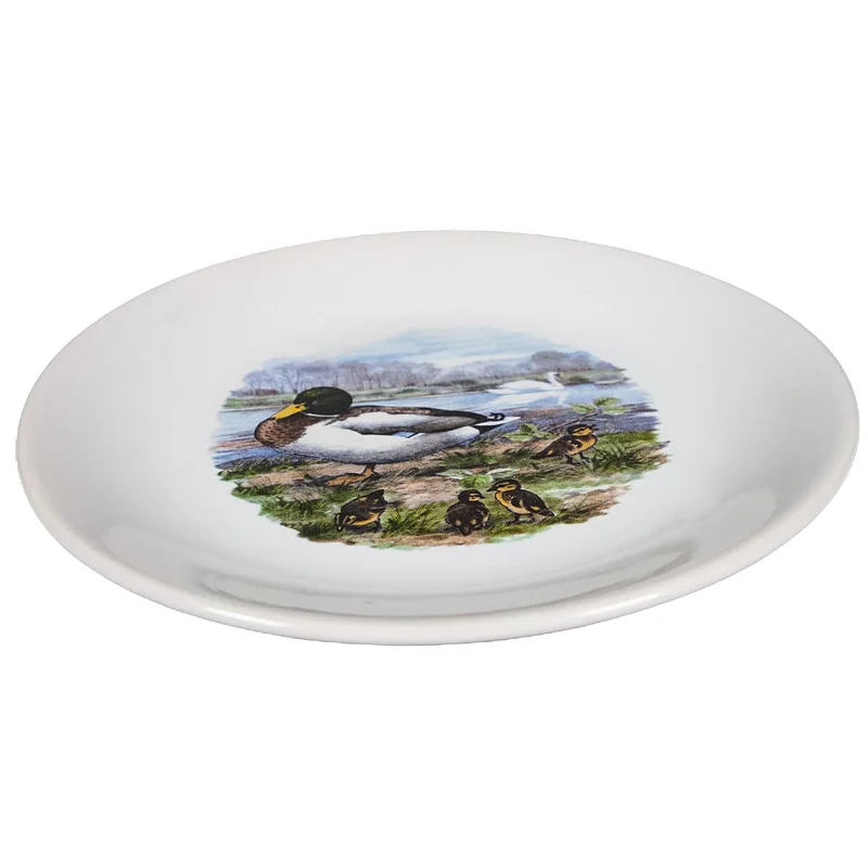 Farfurie de desert cu decor rață pe lac, 19,5 cm, Alb Pur - Master