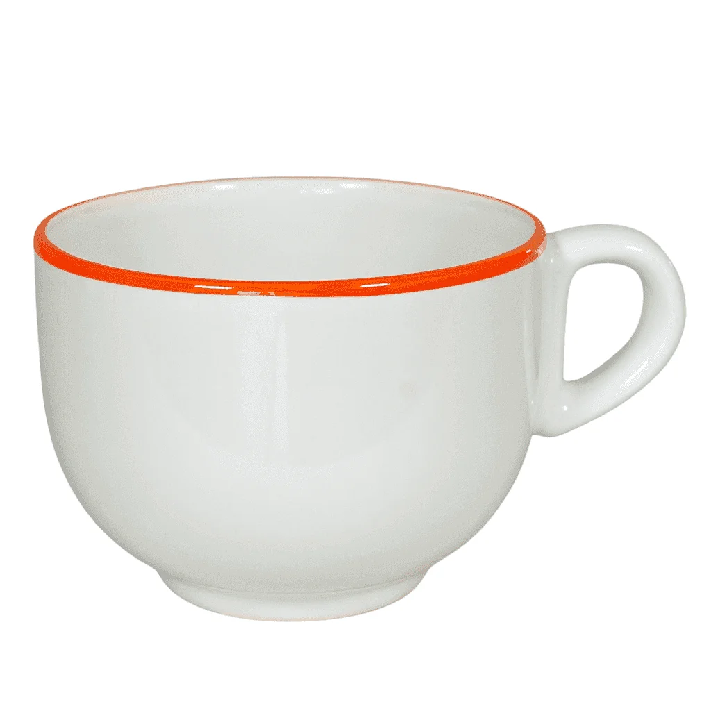 Kanne Arctic White mit tropischem orangefarbenem Rand, 450 ml - Master