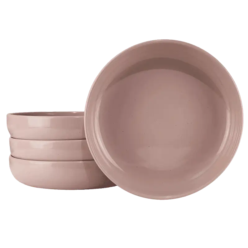 Set 4 farfurii adânci 19.5 cm Roz Lucios - Master
