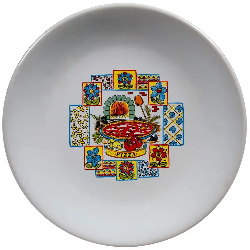 Desertteller mit Blumen und Pizza, 19,5 cm, Alb Pur - Master
