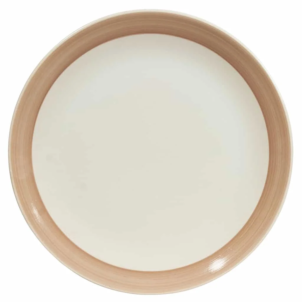 Extended plate 26 cm, Pure White with light brown band - Master