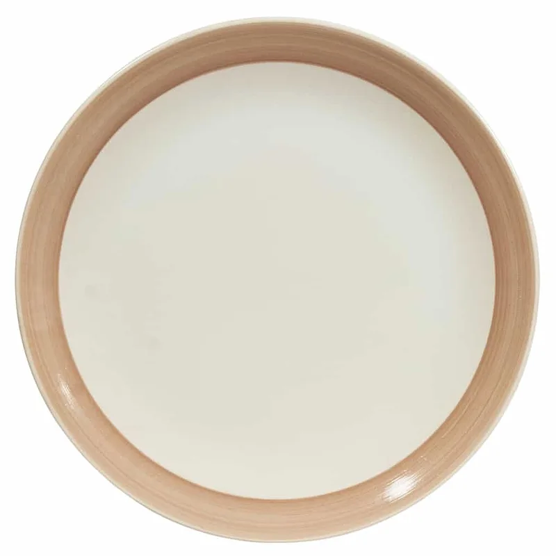 Εκτεταμένο πιάτο 26 cm, Pure White με ανοιχτό καφέ λουράκι - Master