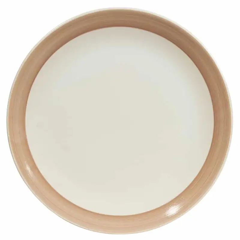 Farfurie extinsa 26 cm, Pure White cu banda maro deschis - Master