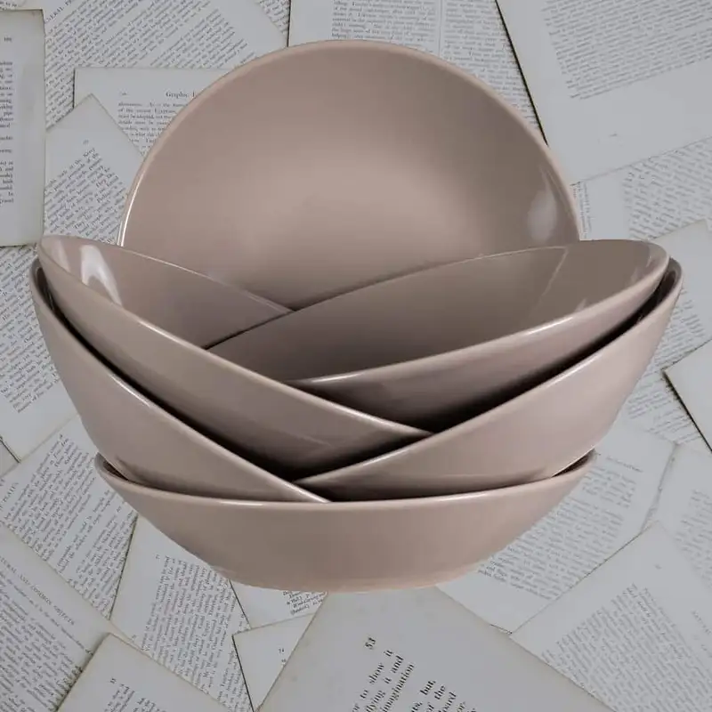 Elevate the Taste: Set of 6 Deep Creme Latte Plates - Master