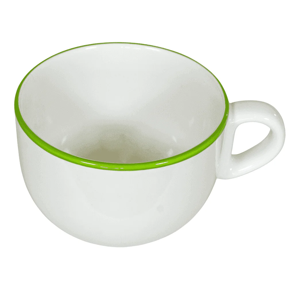 Becher Arctic White mit grünem Rand Mar, 450 ml - Master