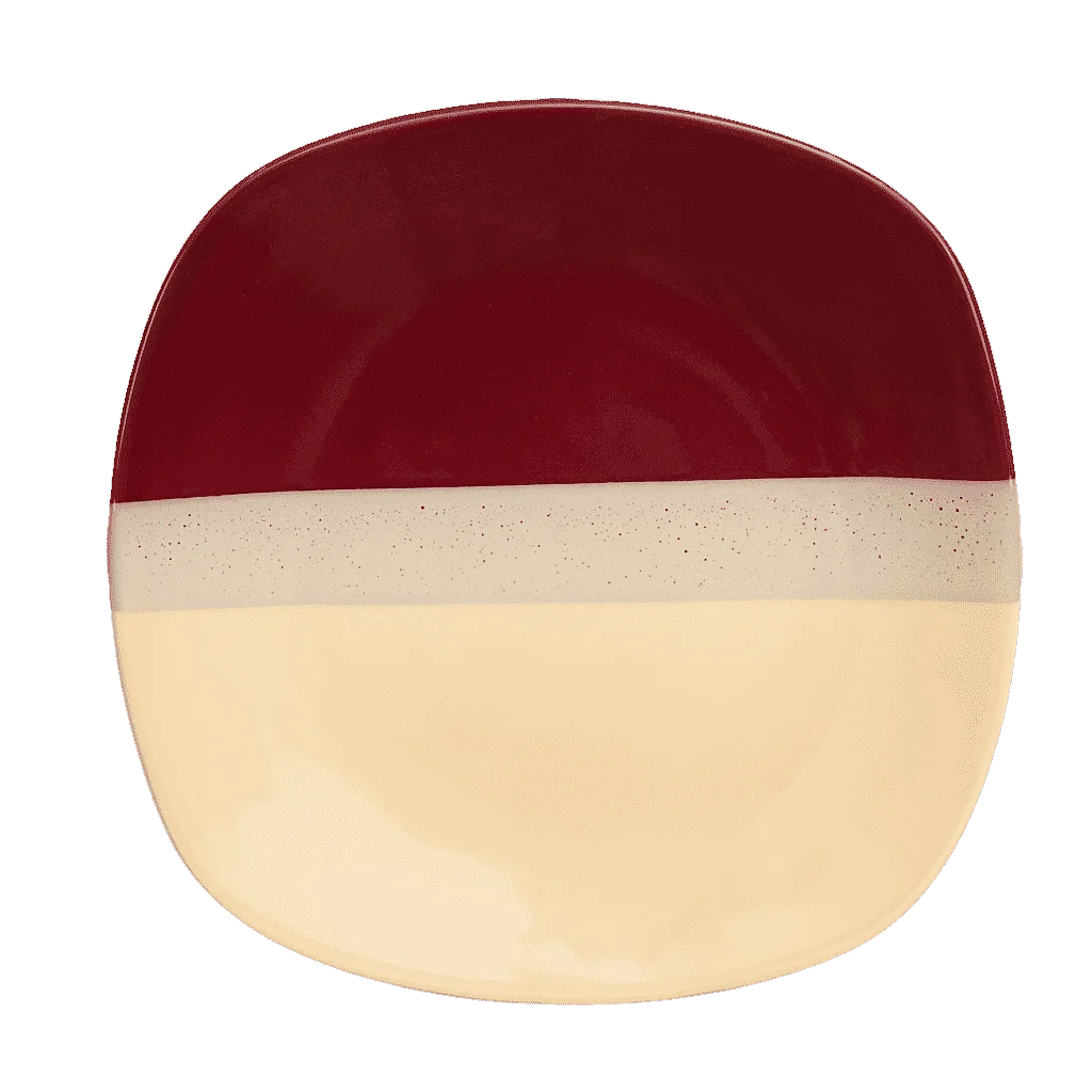 Farfurie desert Bordeaux/crema, 20 cm - Master
