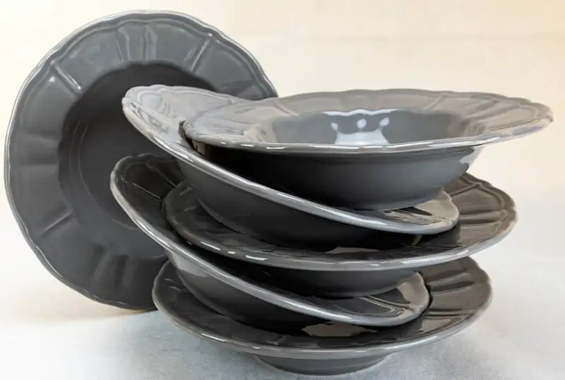 Set of 6 deep plates Gray Sur, 22 cm - Master