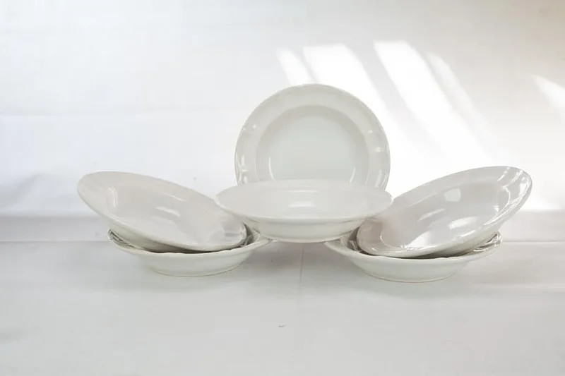 Set 6 tiefe Teller glänzend weiß, 22 cm - Master