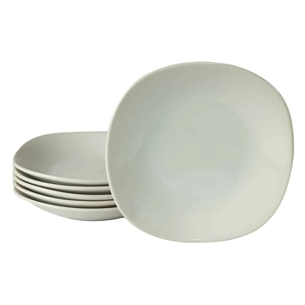 Set of 6 deep plates 22 cm in Glossy White - Master