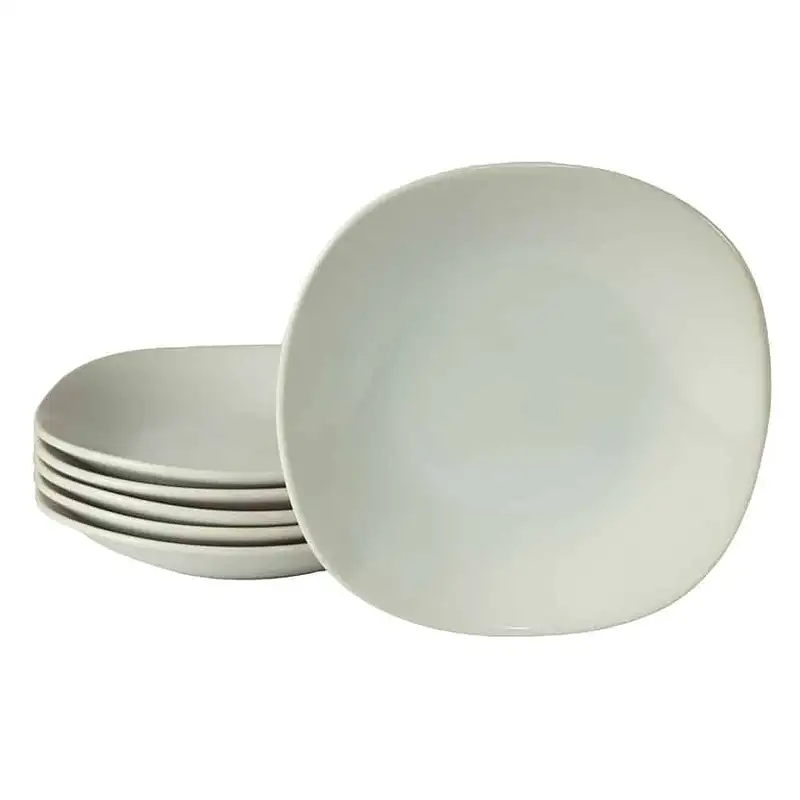 Set of 6 deep plates 22 cm in Glossy White - Master