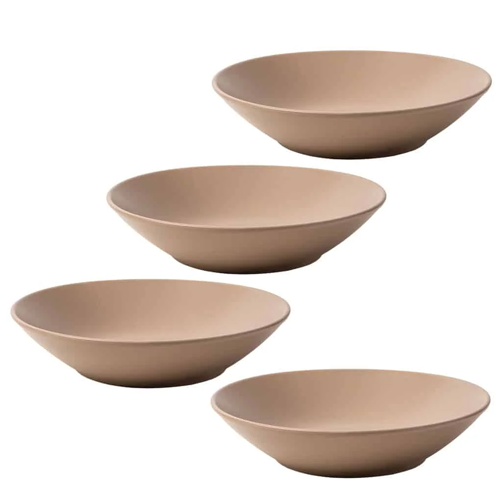 Set 4 farfurii adanci, 21 cm, Cream Latte Mat - Master