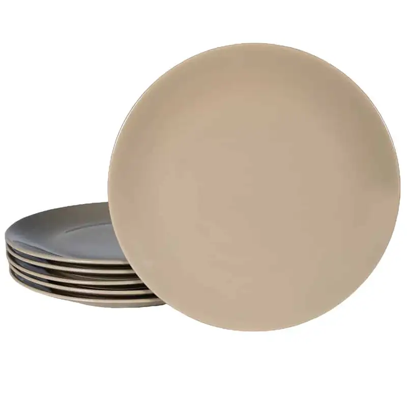 Set 6 farfurii plate, Bej lucios, 26 cm - Master