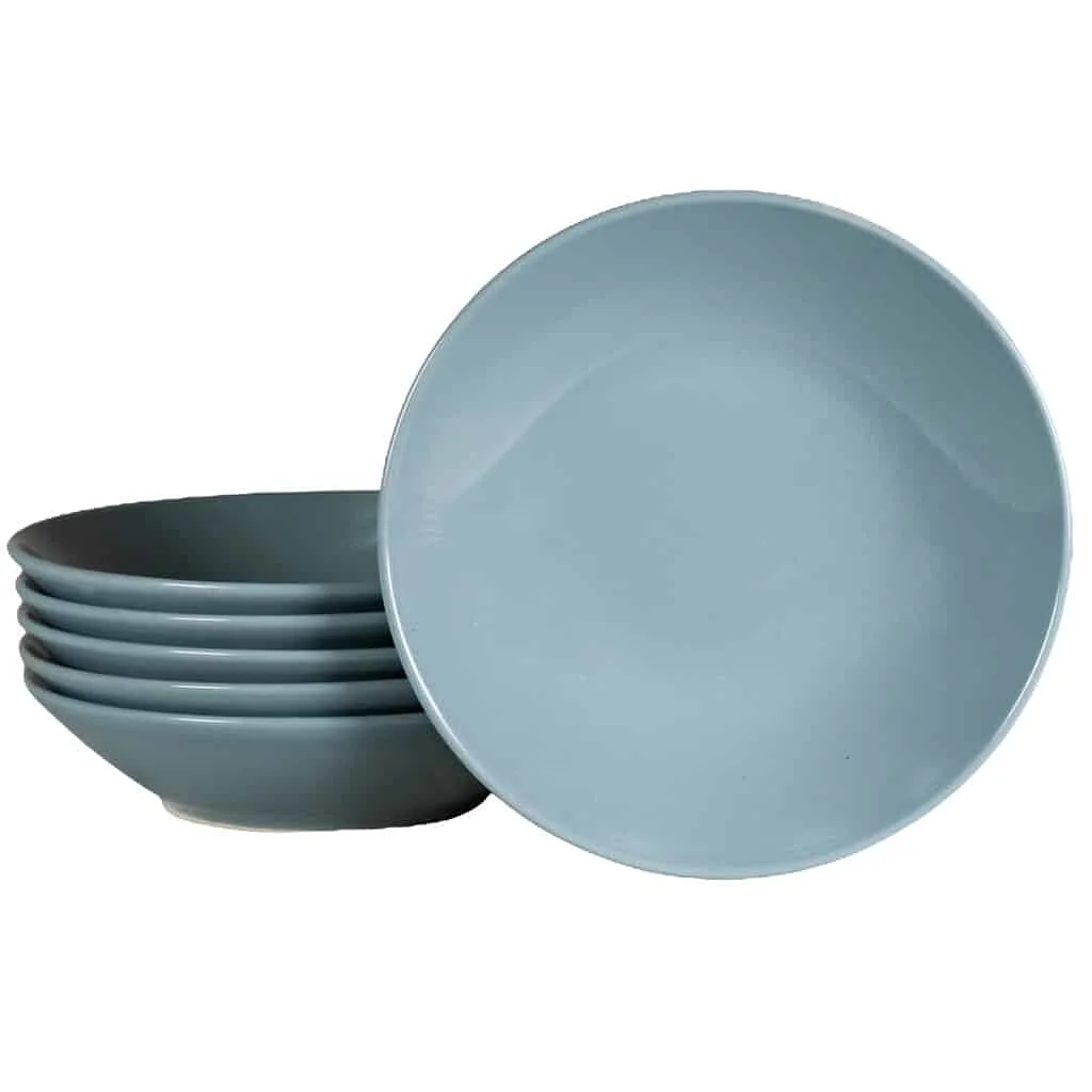 Set 6 farfurii adanci, 21 cm, Gri Albastru - Master