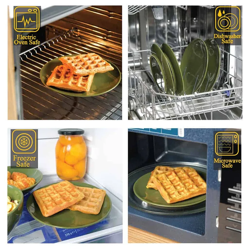 Set mit 4 Desserttellern im glänzenden Grünstil! - Master