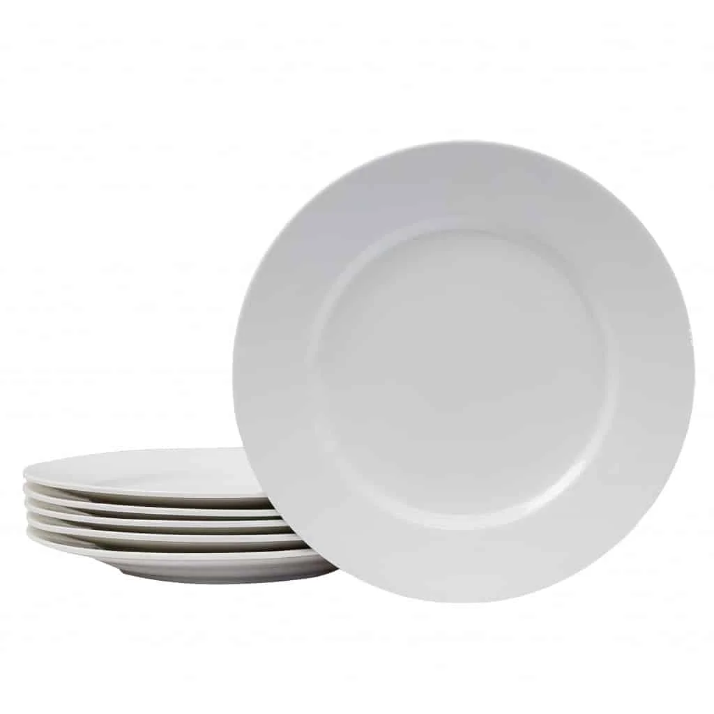 Set 6 farfurii intinse Portelan Alb, 27 cm - Master
