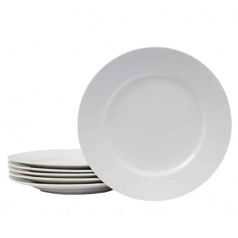 Set 6 farfurii intinse Portelan Alb, 27 cm - Master