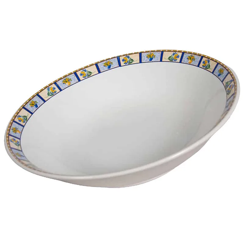 Farfurie adanca cu flori, 21 cm, Arctic White, model dreptunghiular - Master
