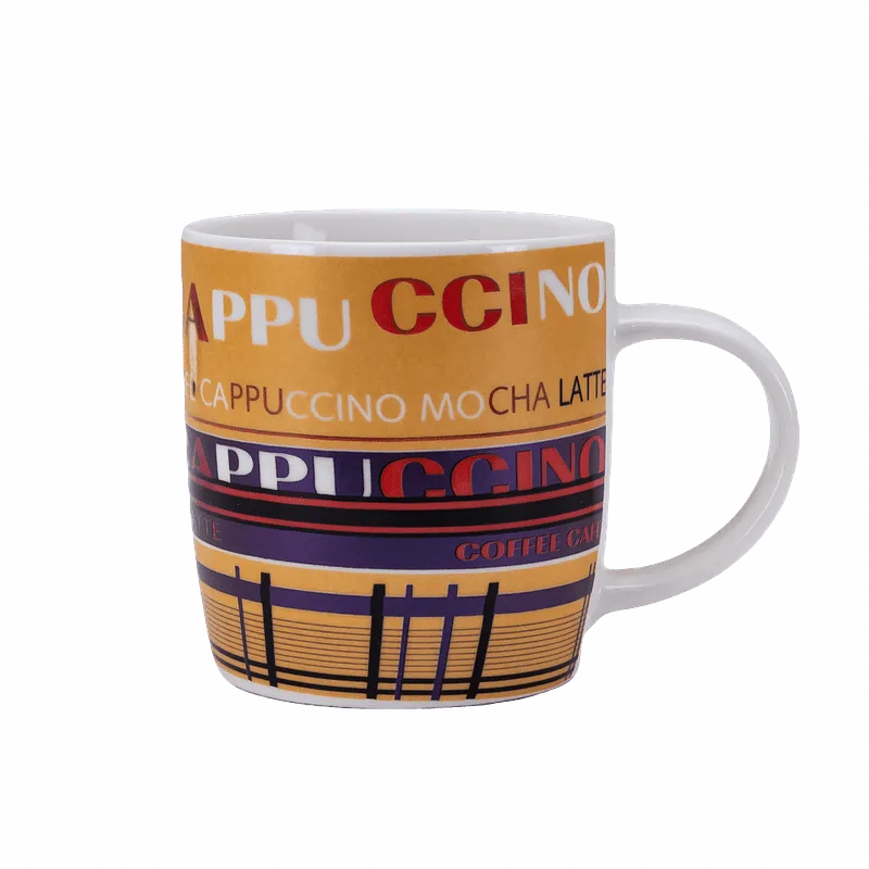 Cana decor cafea, 270 ml, Alb/Portocaliu - Master