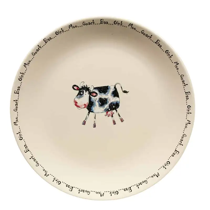 Farfurie plat cu decor gol, 26 cm, Crem - Master