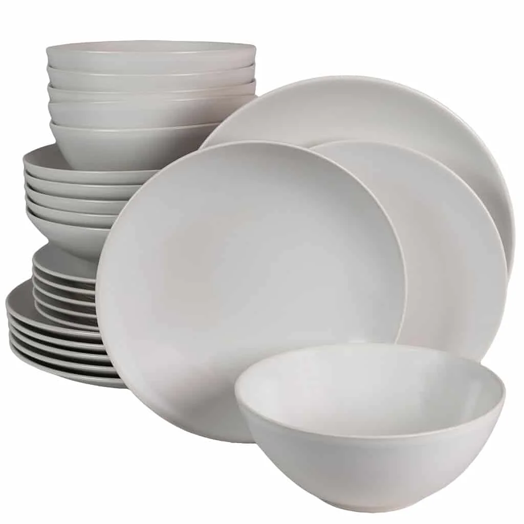 Set farfurii 24 piese, pentru 6 persoane, Snow, Cesiro, Alb Mat - Master