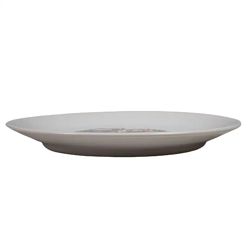 Farfurie de desert cu decor pizzar, 19,5 cm, Alb Pur - Master