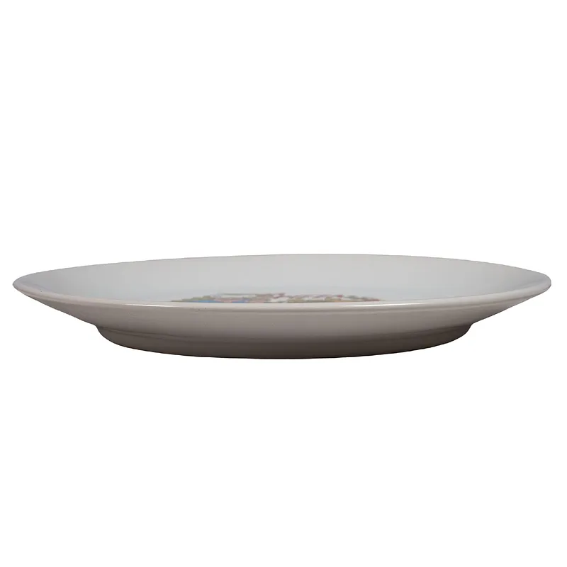 Farfurie de desert cu decor pizzar, 19,5 cm, Alb Pur - Master