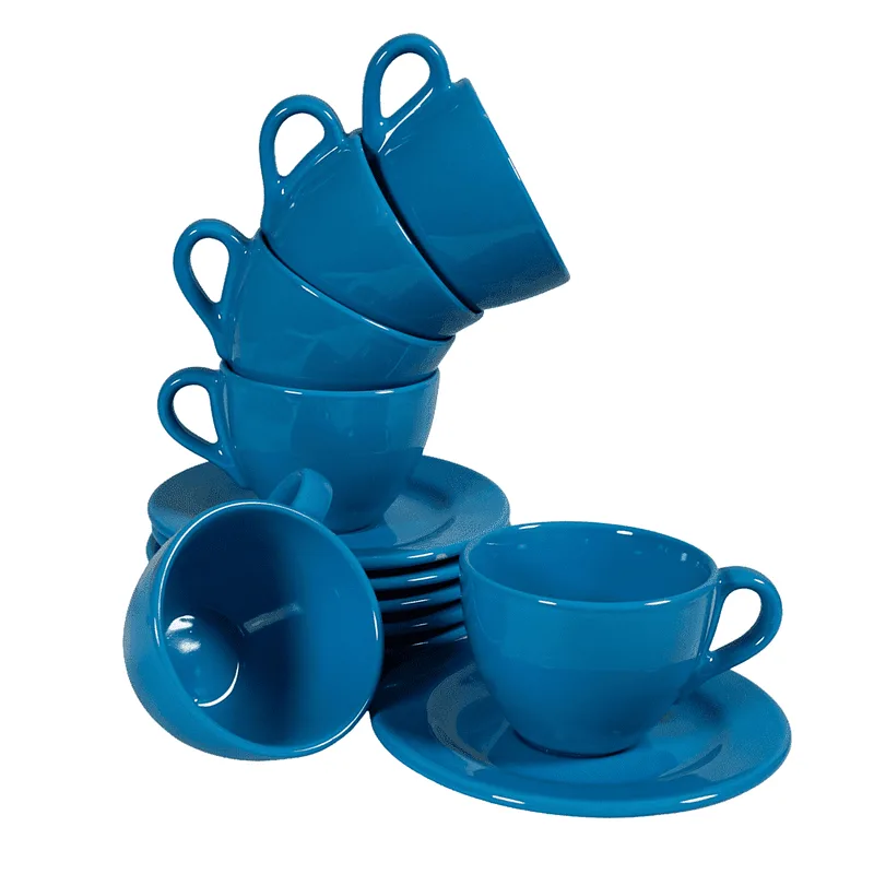 Set 6 Kaffeetassen mit Untertassen Royal Blue, 160 ml - Master