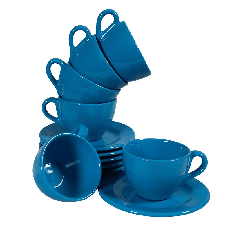 Σετ 6 φλιτζανιών και πιατάκια για καφέ Royal Blue, 160 ml - Master