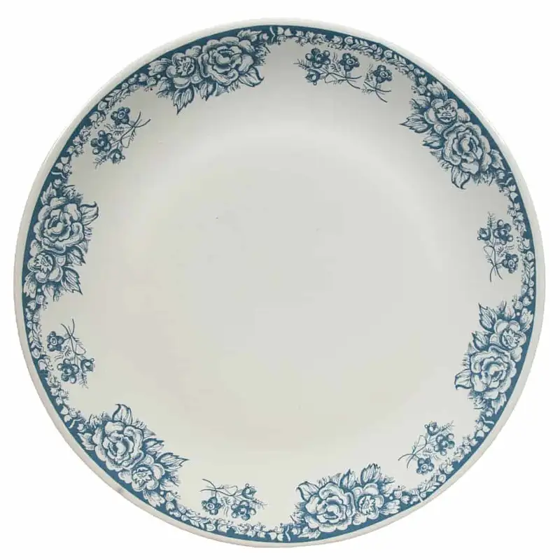 Πιάτο με μπλε τριαντάφυλλα, 26 cm, Pure White - Master