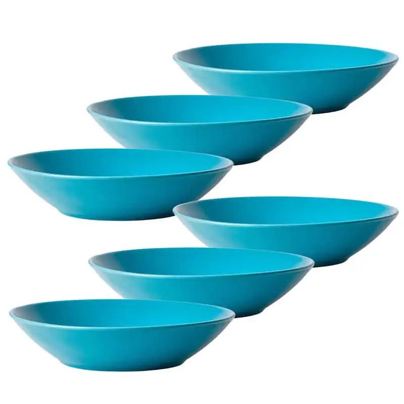 Set mit 6 matten tiefen Tellern Lagoon blau, 21 cm - Master