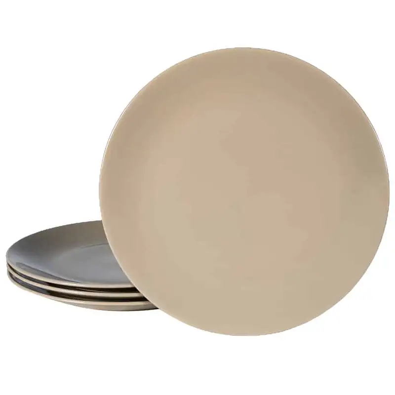 Set 4 farfurii plate, Bej lucios, 26 cm - Master