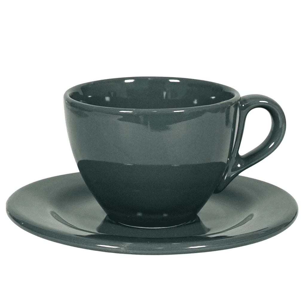 Kaffeetasse mit Untertasse Dunkelgrau, 160 ml - Master