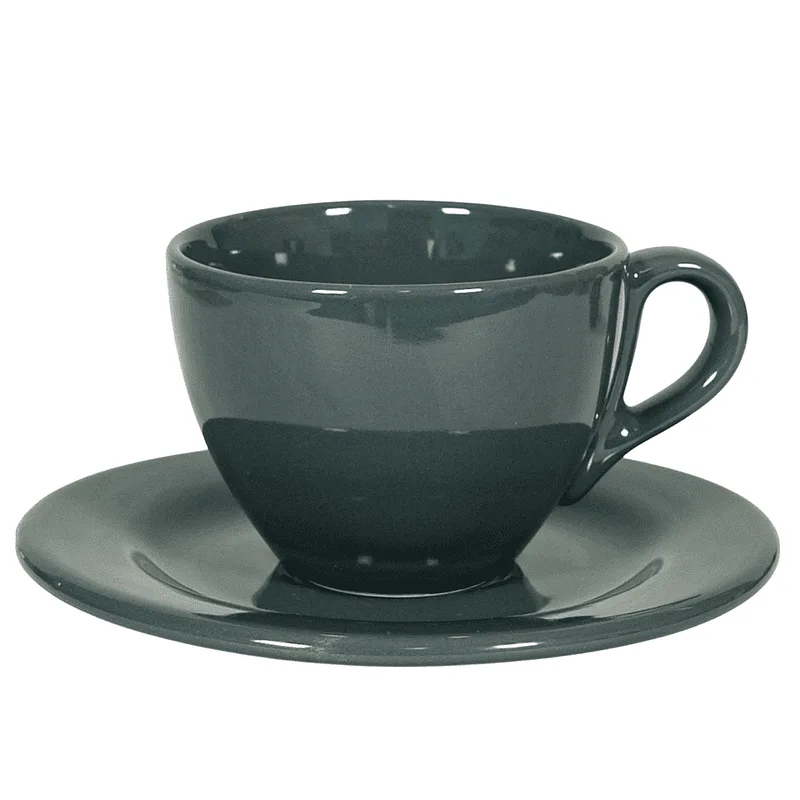 Kaffeetasse mit Untertasse Dunkelgrau, 160 ml - Master