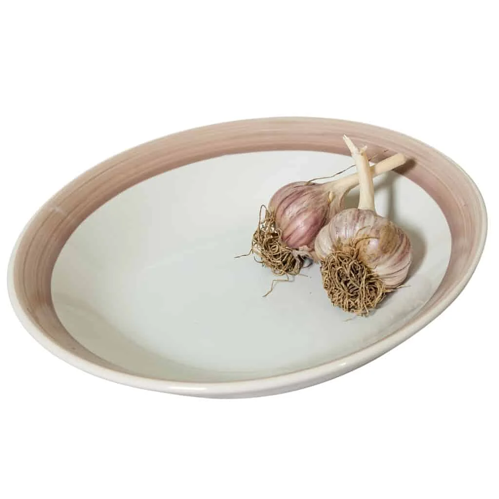 Set of 6 deep plates Arctic White with brown band - Master