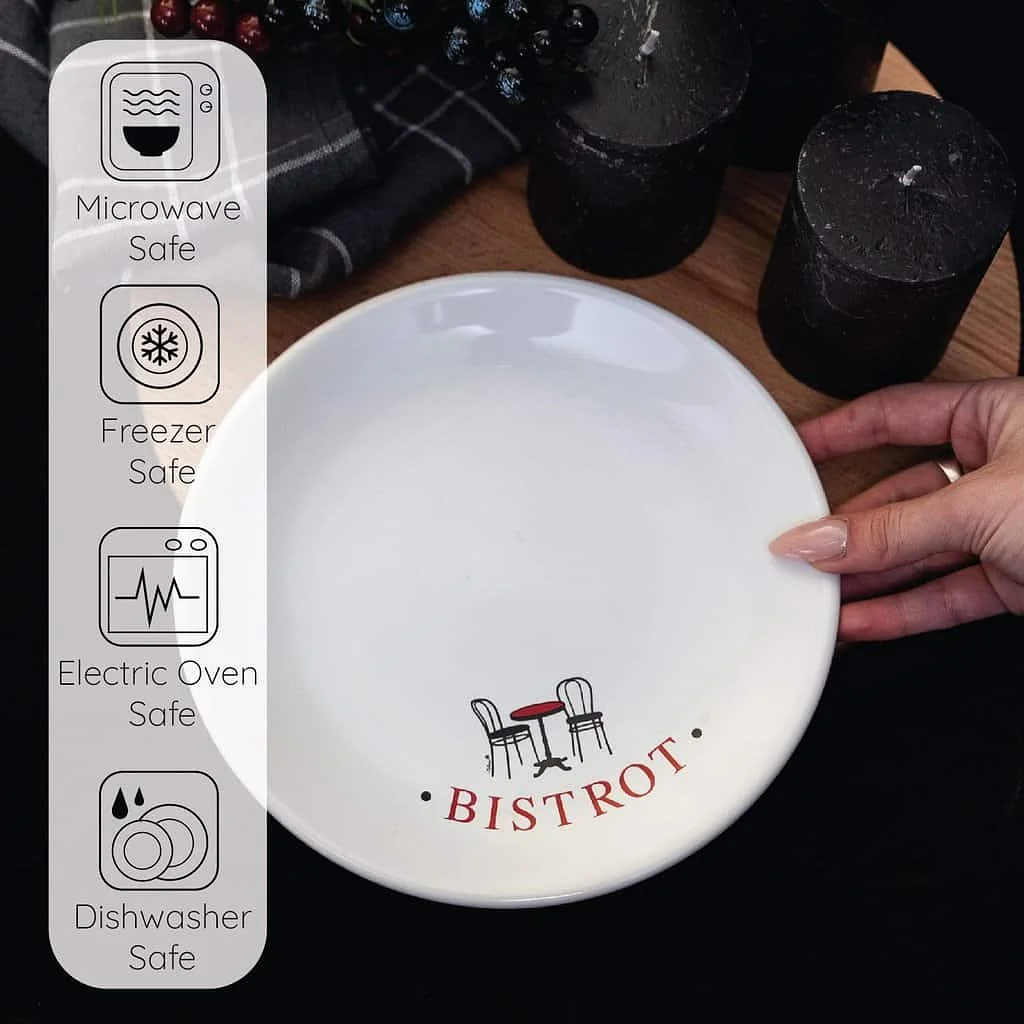 White decorated dessert plate 20 cm - Master