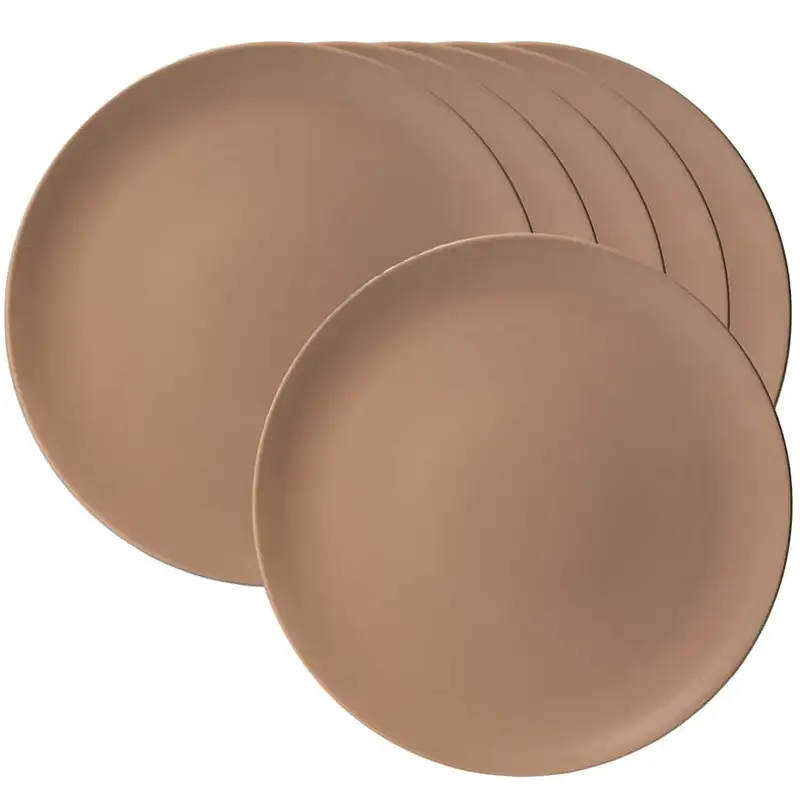 Matte Elegance: Комплект от 6 плоски чинии Creme Latte - Master