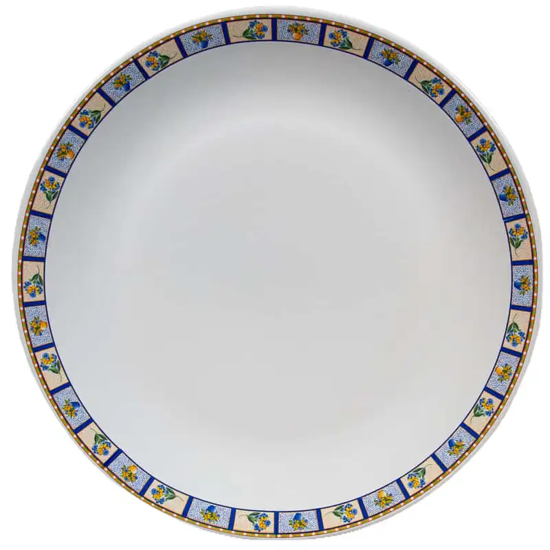 Farfurie plată cu flori în dreptunghiuri, 26 cm, Alb Pur - Master
