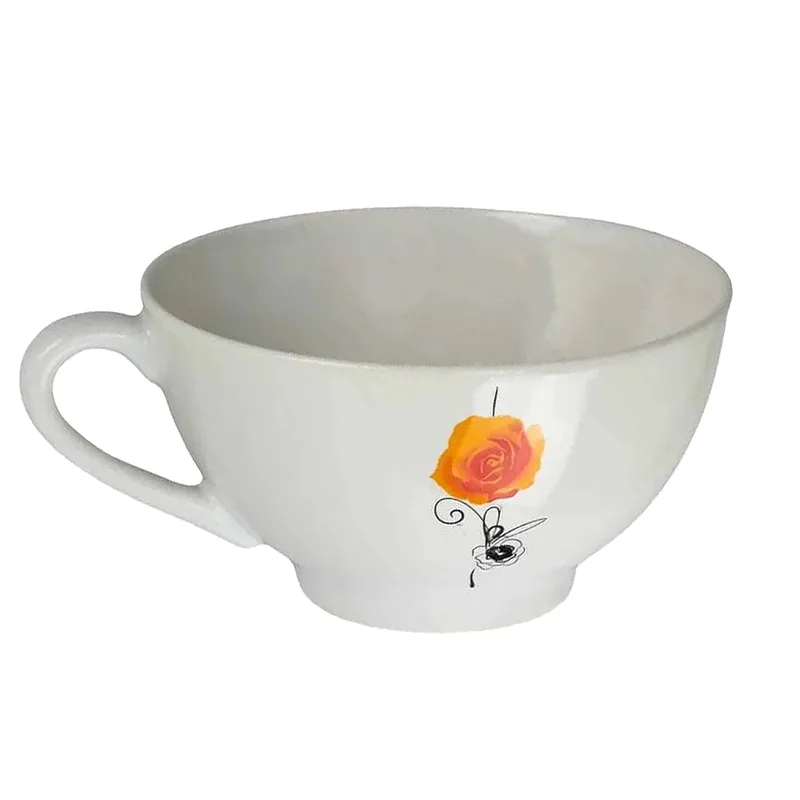 Cana alb lucios cu trandafir galben, 700 ml - Master