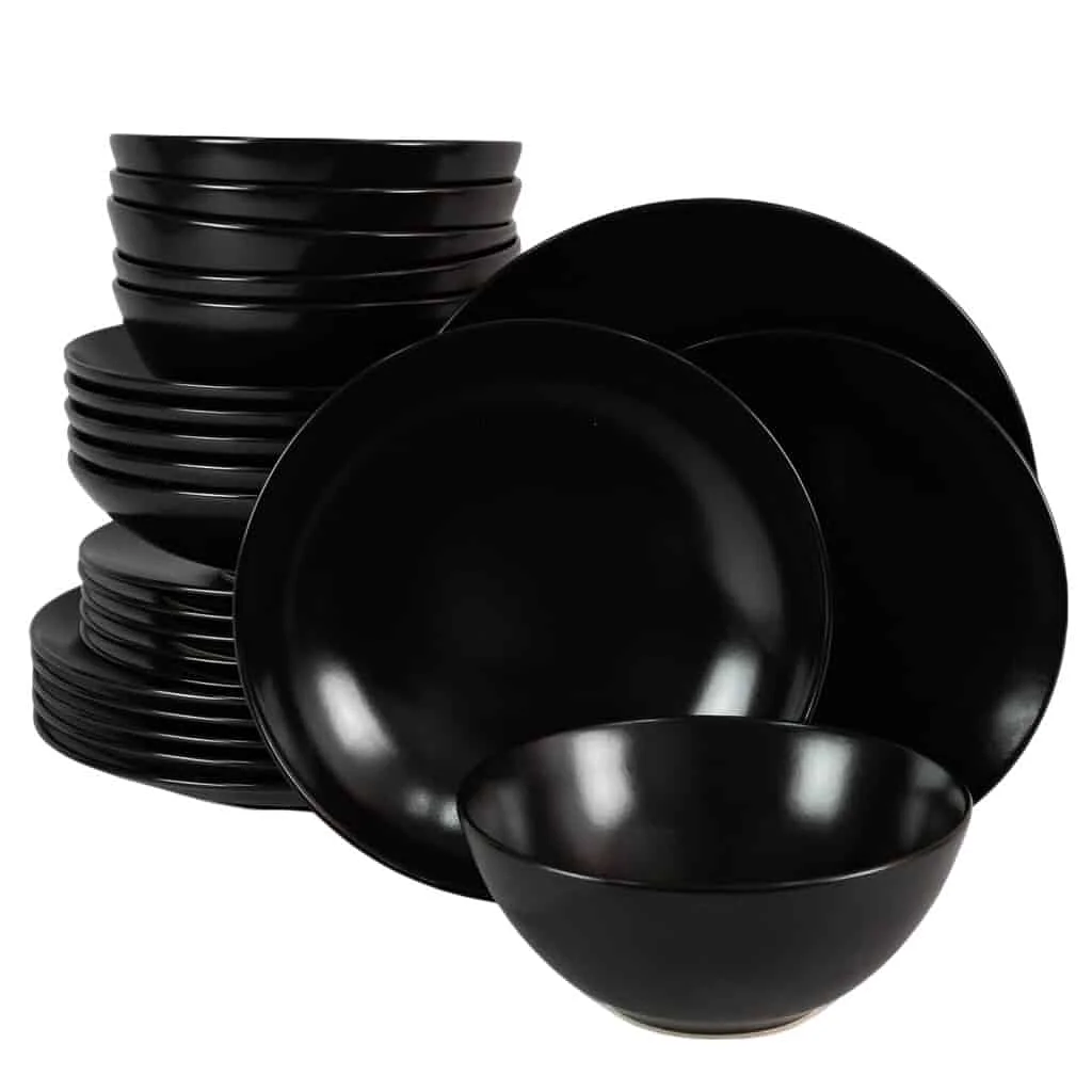 Set farfurii 24 piese, 6 persoane, Night, Cesiro, Negru Mat - Master