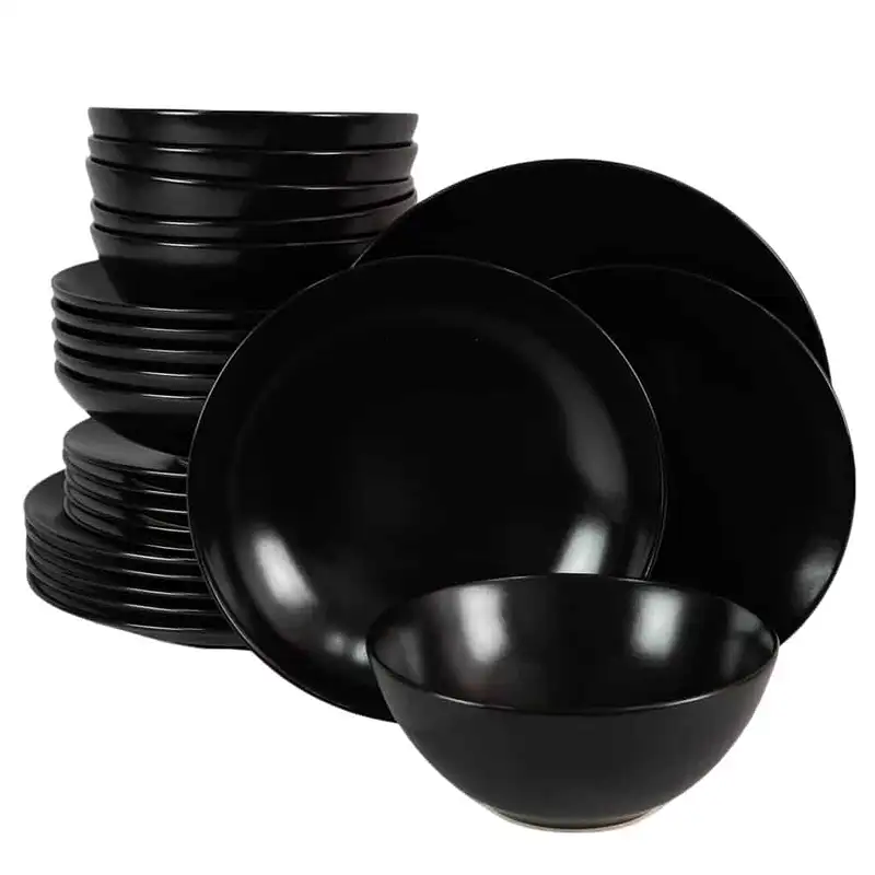 Set farfurii 24 piese, 6 persoane, Night, Cesiro, Negru Mat - Master
