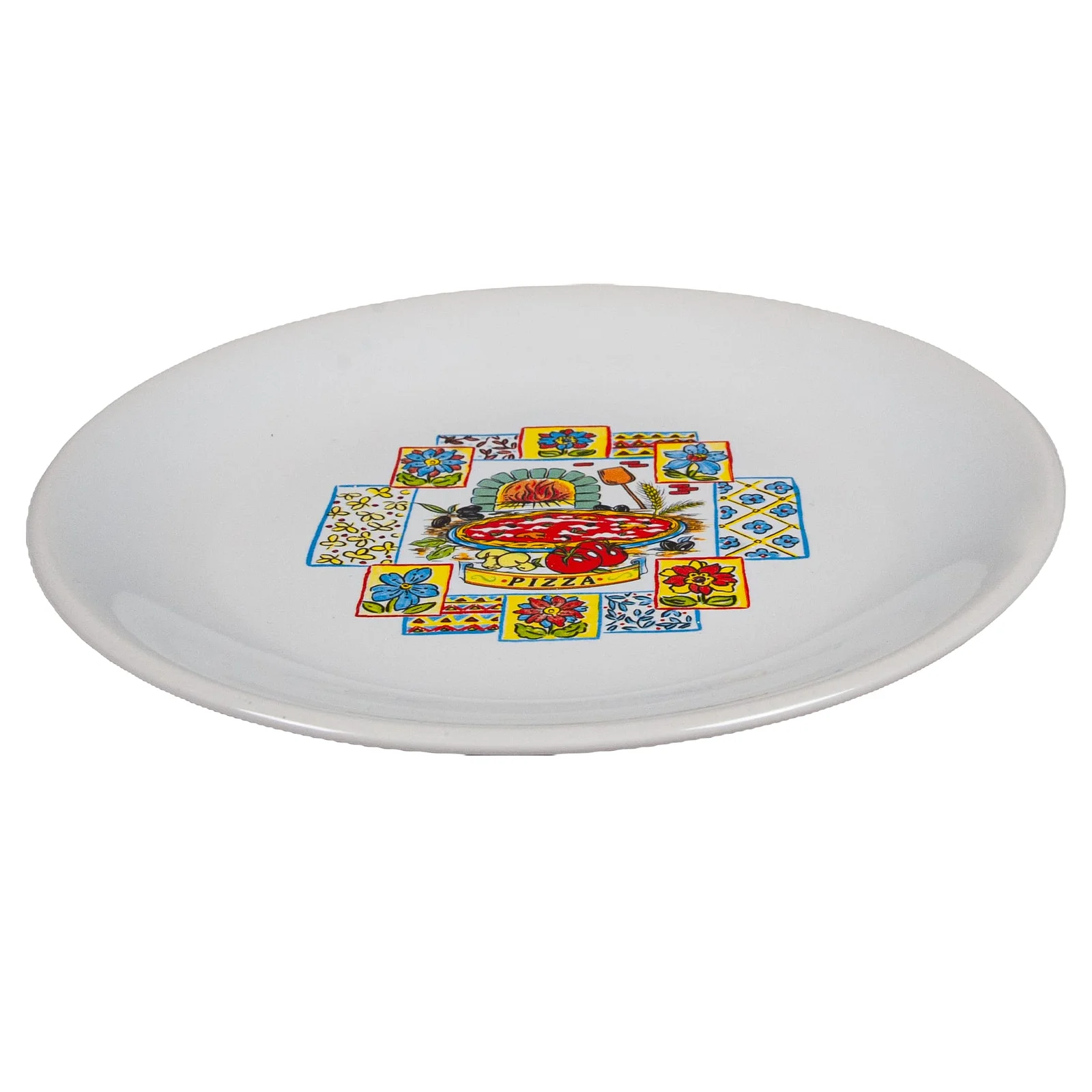 Desertteller mit Blumen und Pizza, 19,5 cm, Alb Pur - Master
