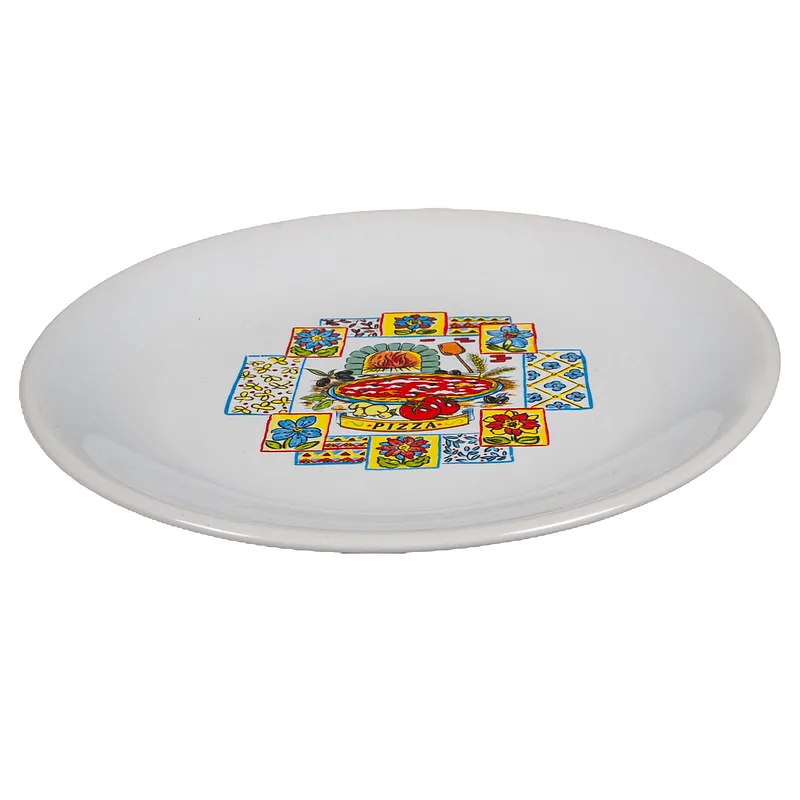 Desertteller mit Blumen und Pizza, 19,5 cm, Alb Pur - Master