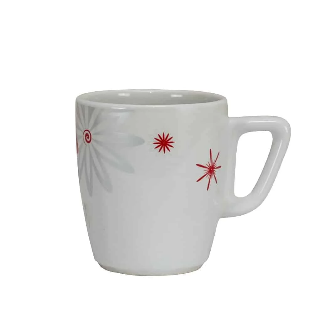 Tasse mit Sternen und Blumen, 250 ml, Weiß mit Sternen und Blumen - Master