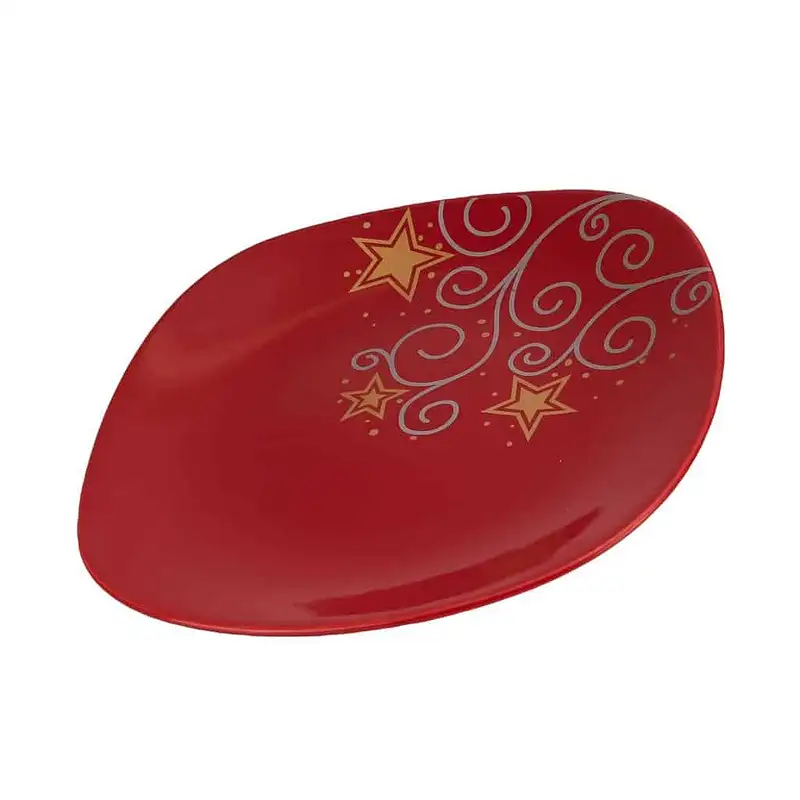 Farfurie plată roșie cu stele, 26 cm - Master