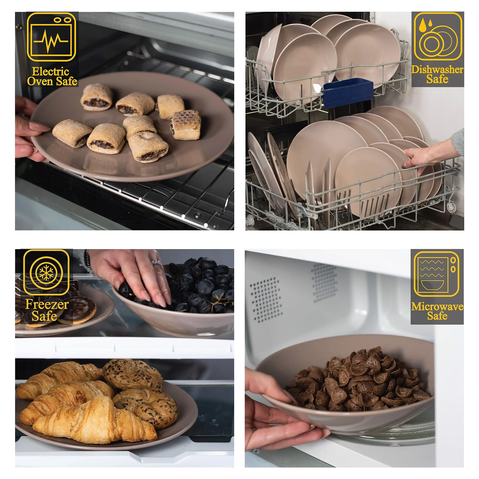 Set farfurii 24 piese, 6 persoane, Latte, Cesiro, Crem Lucios - Master