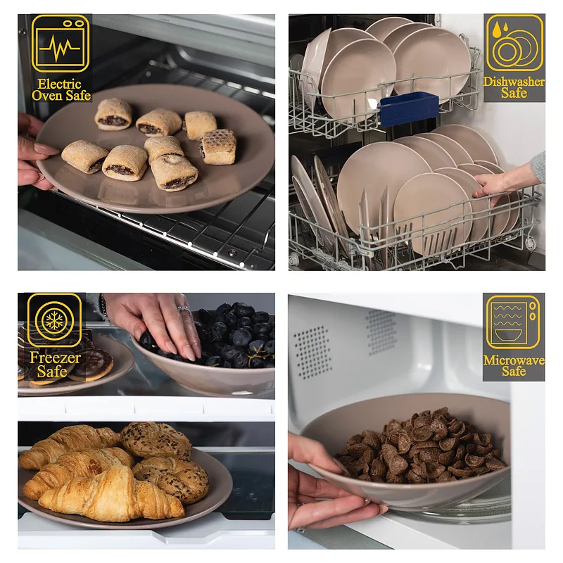 Set farfurii 24 piese, 6 persoane, Latte, Cesiro, Crem Lucios - Master