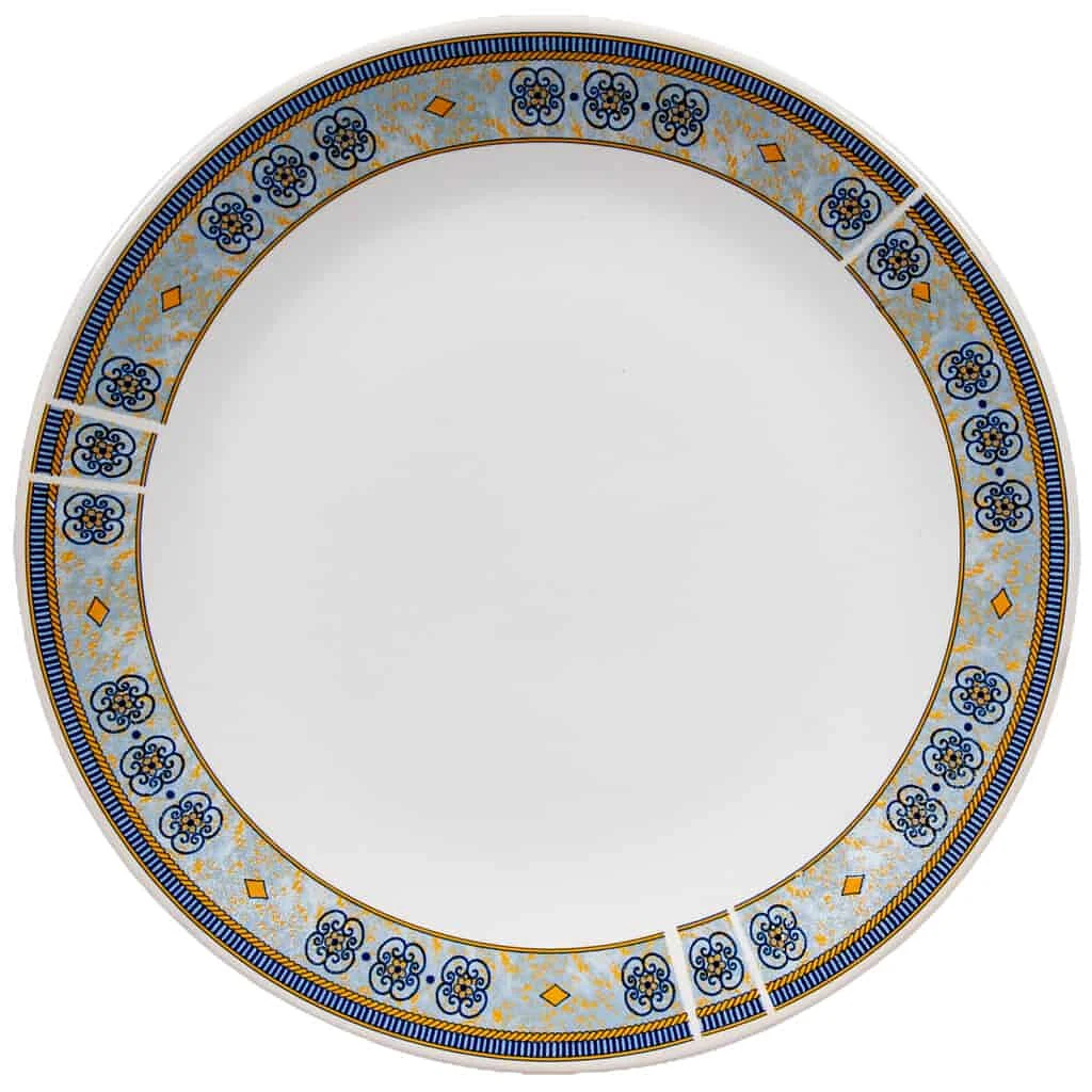 Dessertteller mit Blumenband, 19,5 cm, Reinweiß - Master