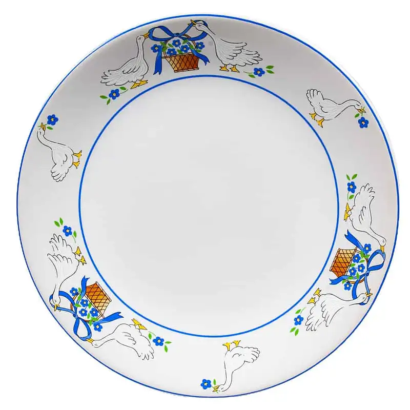 Dessertteller mit Gänseblümchenband, 19,5 cm, Reinweiß - Master