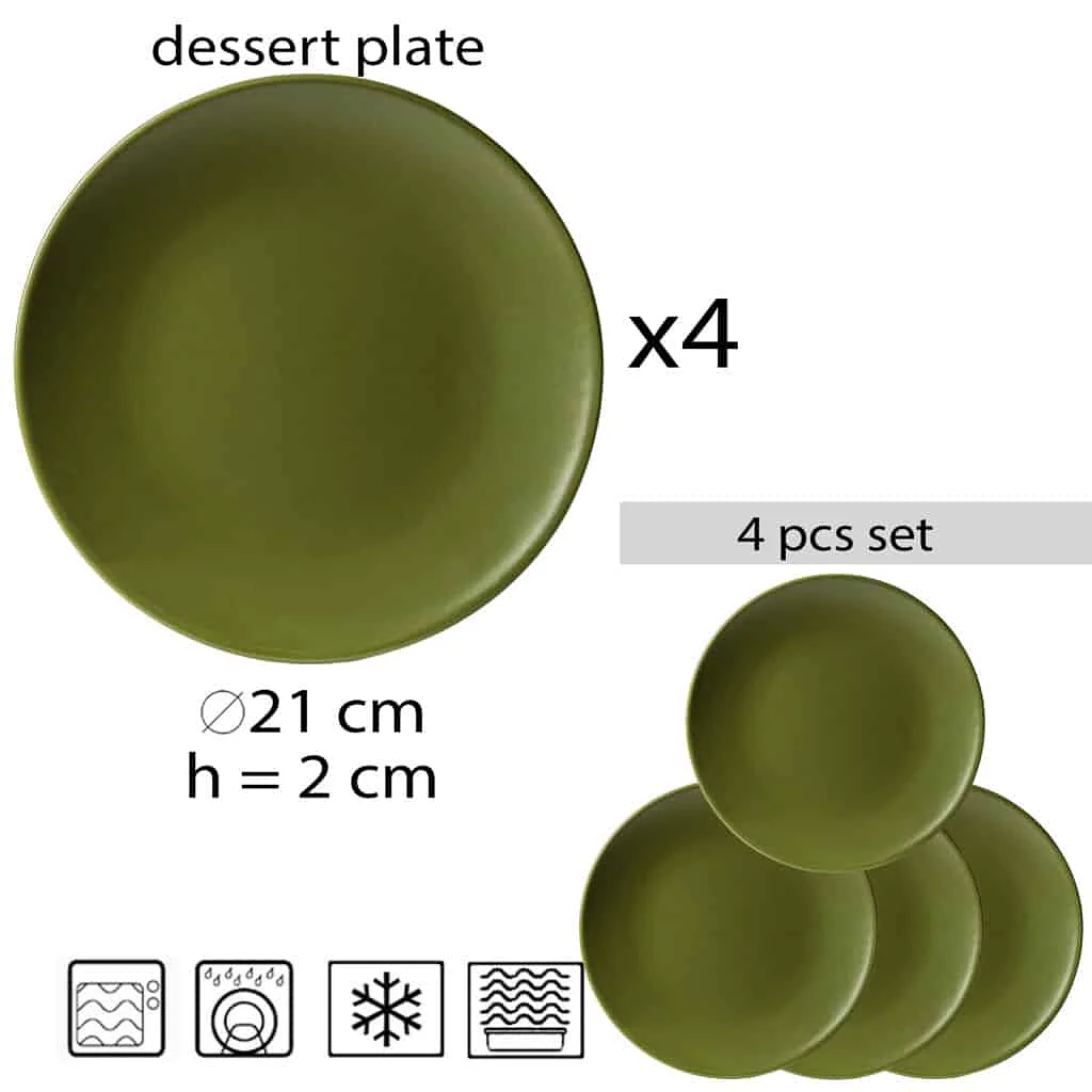 Delicii în Verde: Setul de 4 Farfurii pentru Desert - Master
